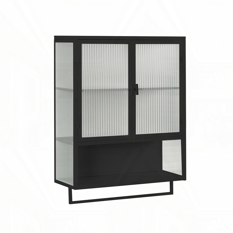 Armoire murale 23,62 "à deux portes, Black, Black