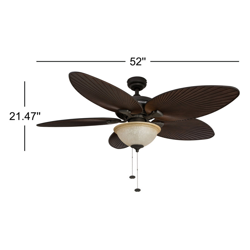 Palm Island 52'' Indoor/Outdoor Ceiling Fan with Bowl Light
