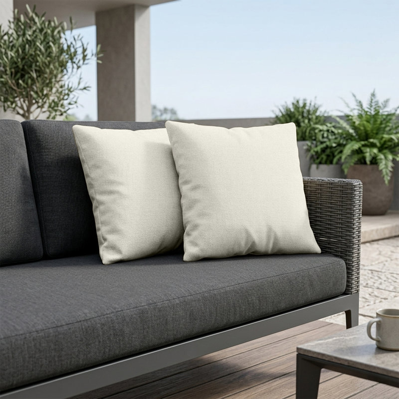Housse de coussin d'extérieur carrée Sunbrella, Naturel, H 20 po x l 20 po