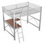 Lit mezzanine argenté pleine grandeur et lit avec tablette de bureau - Robuste et stable, sécuritaire, sans sommier