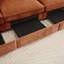 Chenille orange, très grands coussins intégrés pour quatre personnes et accoudoirs, rangement escamotable, tiroirs de rangement en tissu lisse, passepoil exquis, peau douce, configurations à sièges multiples-1002560049