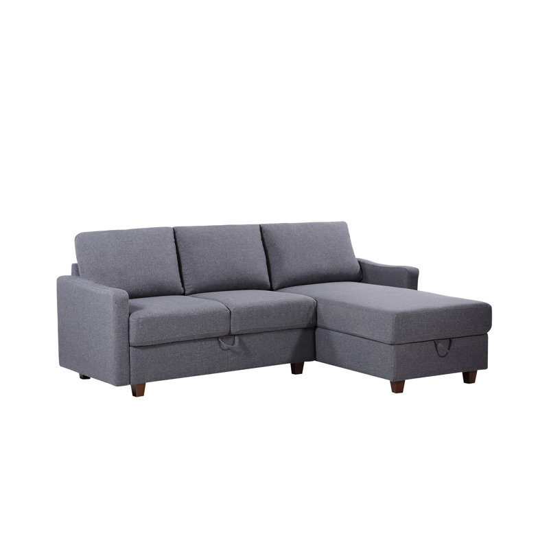 Canapé modulaire réversible avec rangement, Polyester gris foncé