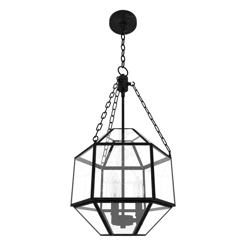 Indria 3 - Light Geometric Pendant, Rustic Iron, Large