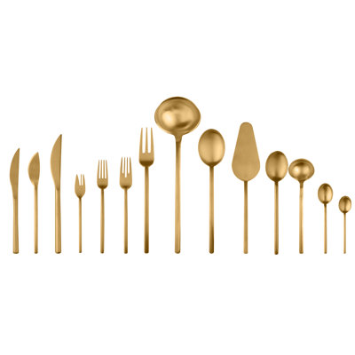 Due Flatware Set (Configuration S) - 113 Pieces - Ice Gold