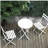 3 Piece Patio Bistro Set of Foldable Round Table and Chairs, White-934952801