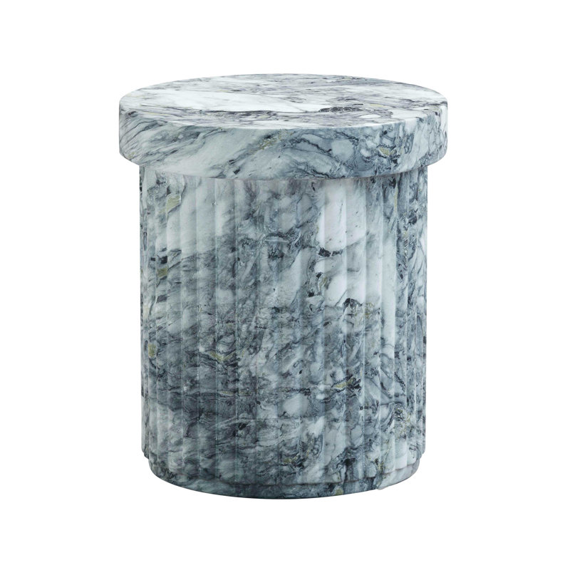 Serafina 16" Marble Pattern Concrete Side Table