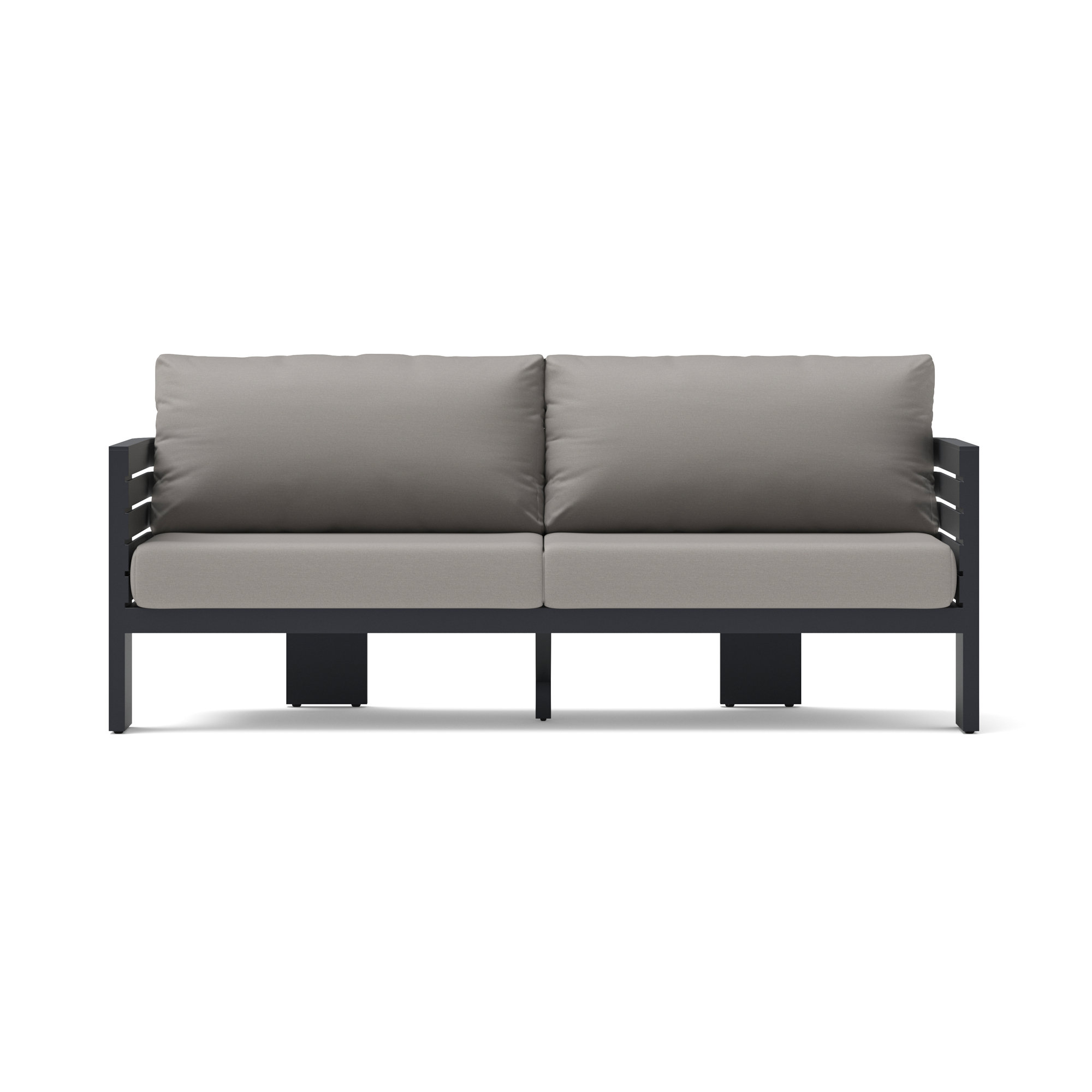 Ari 80In Outdoor Patio Sofa, Olefin Charcoal