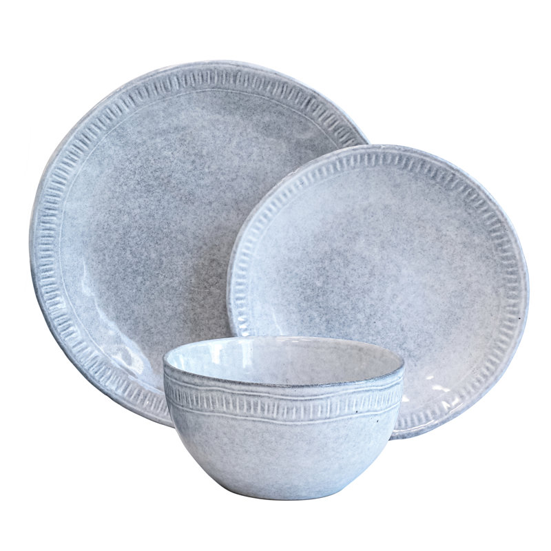 12 Piece Stoneware Dinnerware Set - Service for 4