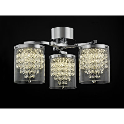 Zachery Glass LED Semi Flush Mount