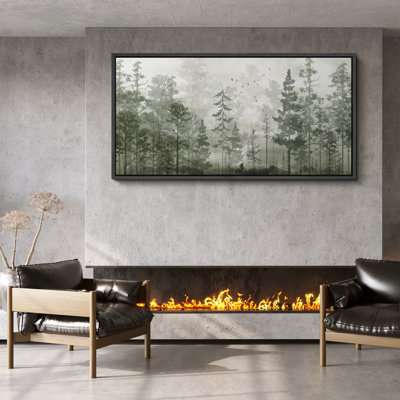 Abstract Green Forest Trees Relax Calm Artwork Extra Large Framed Wall Art Oversized Canvas Print