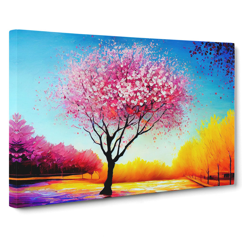 Cherry Blossom Tree Glow - Wrapped Canvas, 35cm H x 50cm W x 3cm D