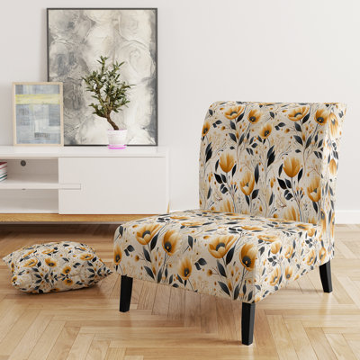 Fauteuil de chambre rembourré rétro jaune et bleu sarcelle Flair Gardens Serenity