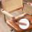 Ayris Mid-Century Modern Faux Leather Adjustable Swivel Task Chair with Rattan Back Wood Arms and Chrome Casters Base-923262777