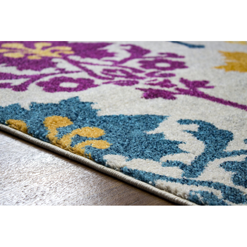 Tapis gris / jaune N'de Ikat, Rectangle 2 pi 2 po x 3 pi 11 po
