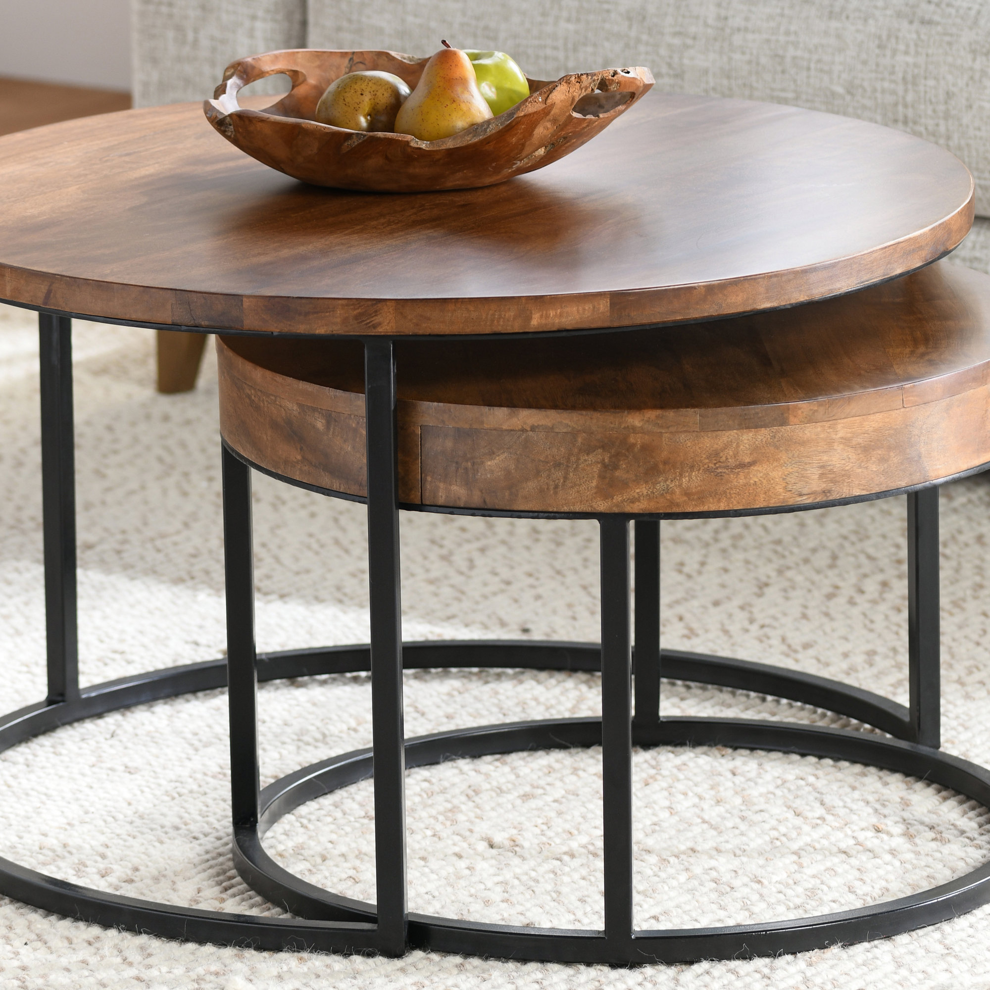 Emma Solid Wood Nested Coffee Table Set