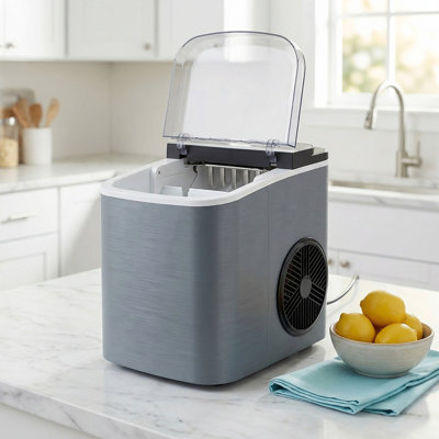 Self-Cleaning Ice Machine With Basket & Scoop, 26 Lbs/Day, Perfect For Home And Kitchen