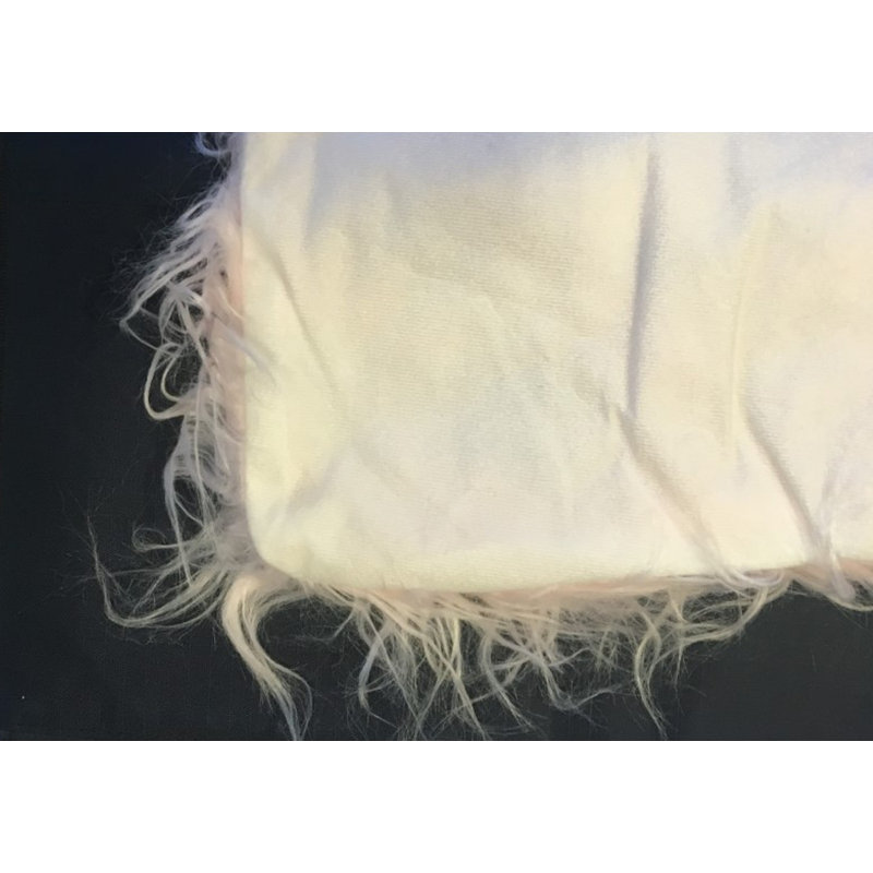 Jebediah Faux Mohair Cushion with Filler Pad, Pink