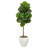 Fiddle Leaf Artificial Tree in White Planter