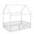 Full Size Wood House Bed with Fence-598708475