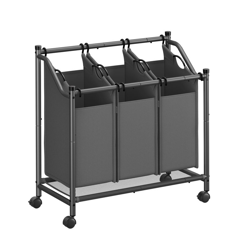 Rolling Laundry Hamper, Slate Grey