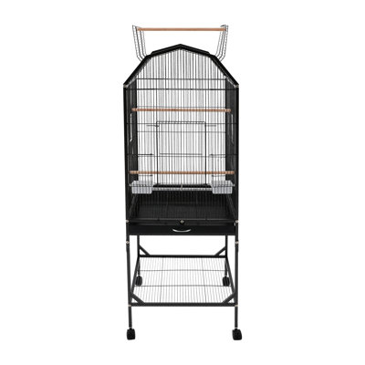 Bird Cage, Open Top And Rolling Stand Medium Small Bird Cage For Parrots, Budgerigars, Parakeets, Cockatiels, Lovebirds