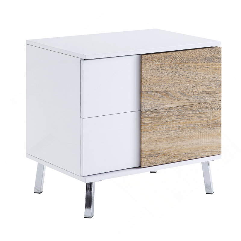 White High Gloss Finish End Table