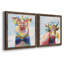 «Groovy Pig And Sky», ensemble de 2 peintures sur toile encadrées-960538779-960538777