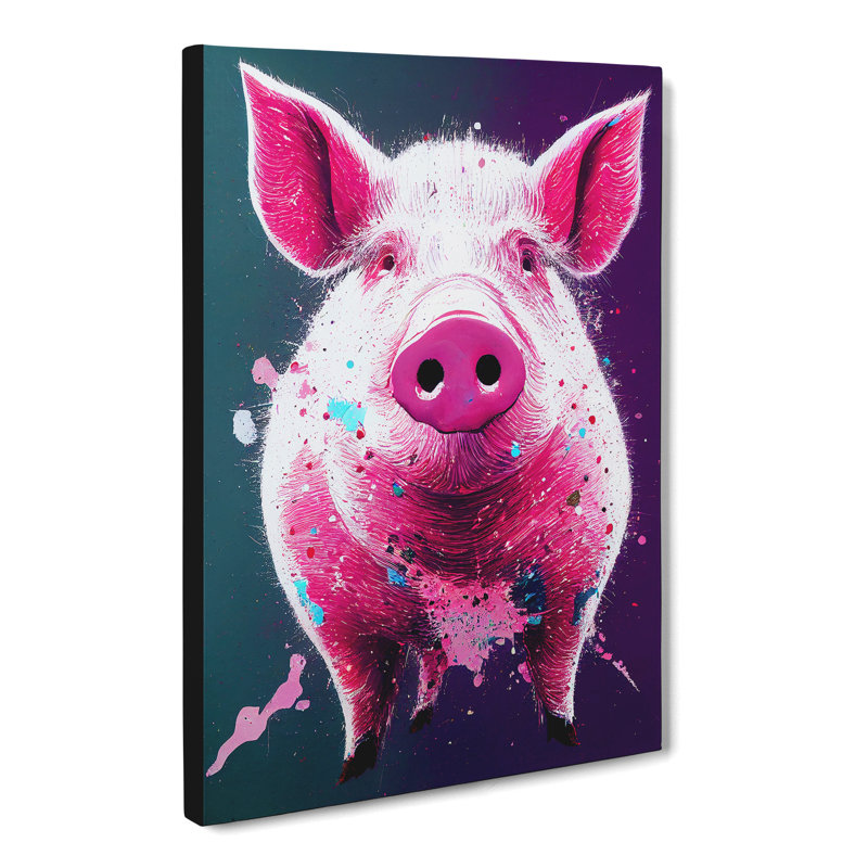 Katiranoma Pig Splash - Wrapped Canvas, 60cm H x 40cm W x 3cm D