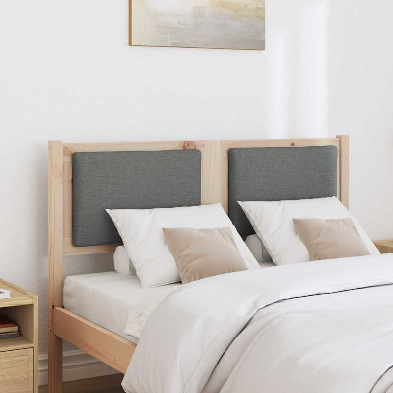 Solid Wood Headboard, Brown, Full/Double, Dark Grey
