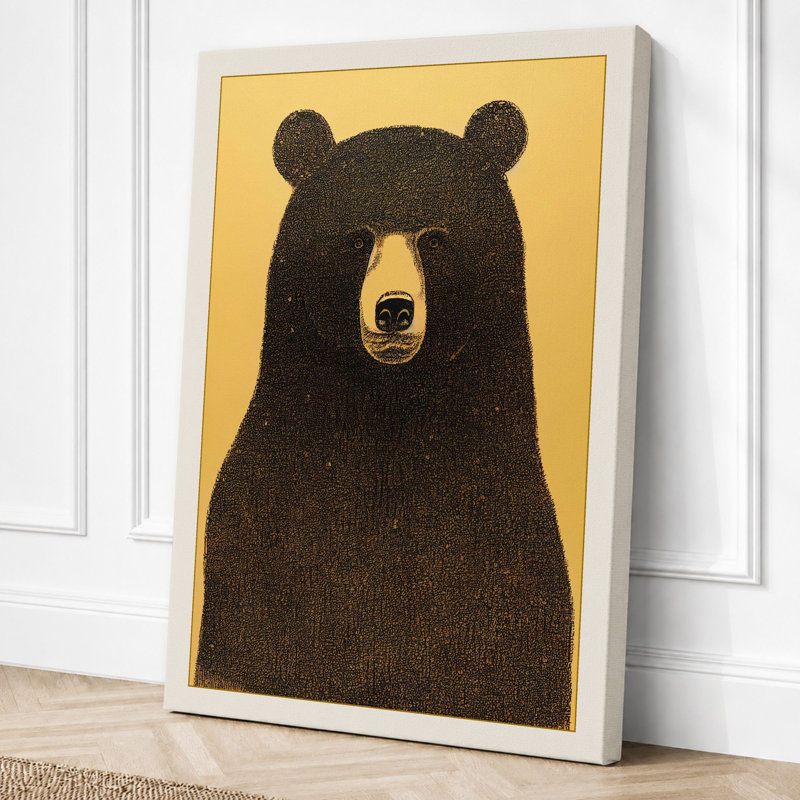 Bear Portrait Boho - Print, 30x20 - 76.2 x 50.8 cm, Cream Border