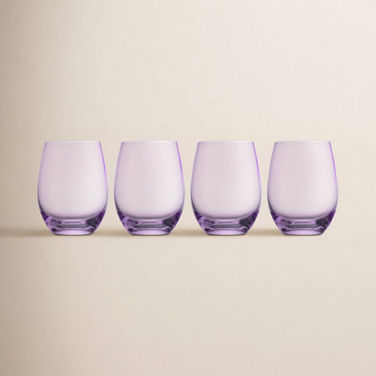 Veneto Crystal Stemless Wine Glass, Amethyst
