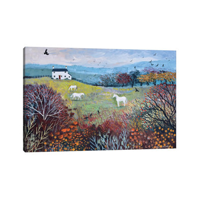 «Autumn at White Horse Cottage» par Jo Grundy, reproduction d'art sur toile tendue