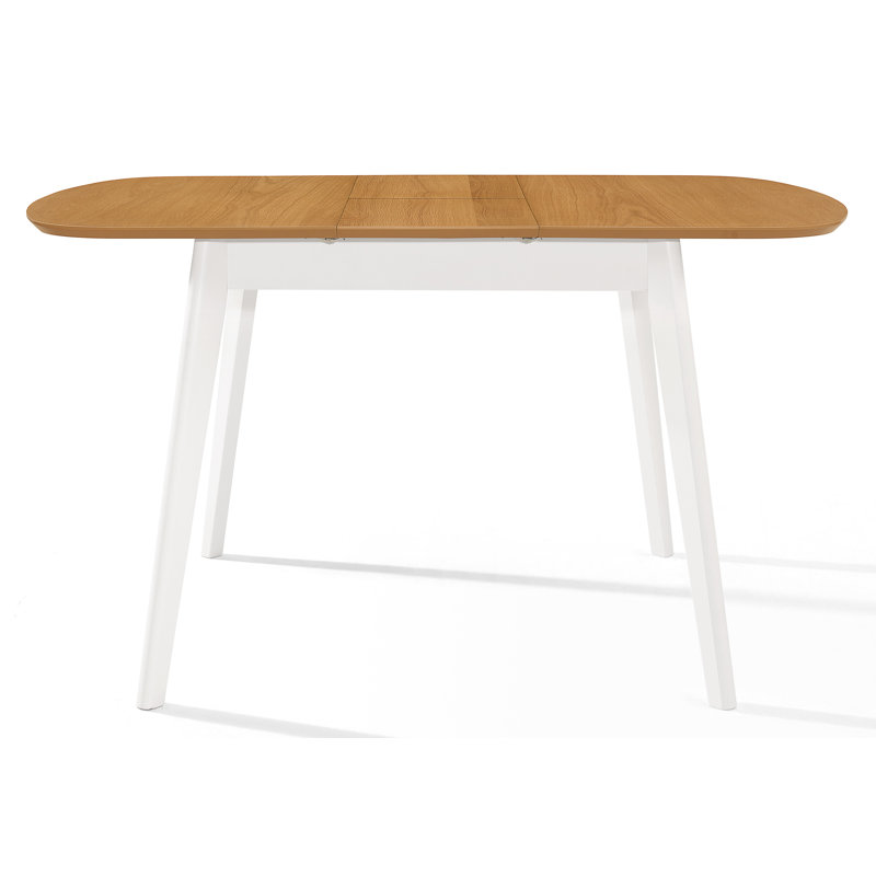 Ahwahnee Extendable Oak Oval Solid Wood Base Dining Table, White