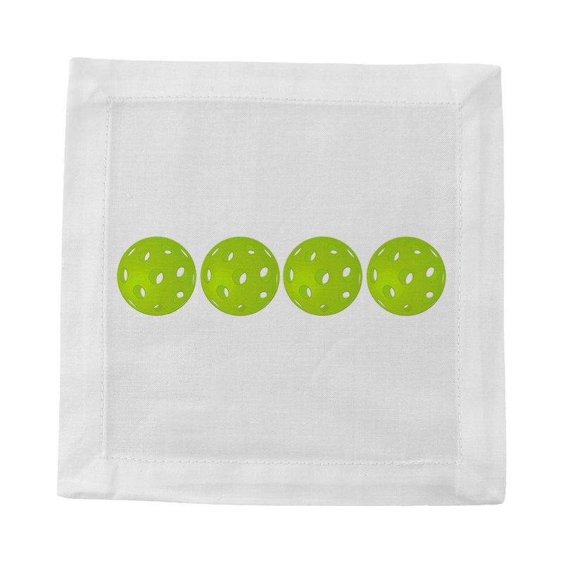 Pickelballs Cotton Sateen Cocktail Napkins