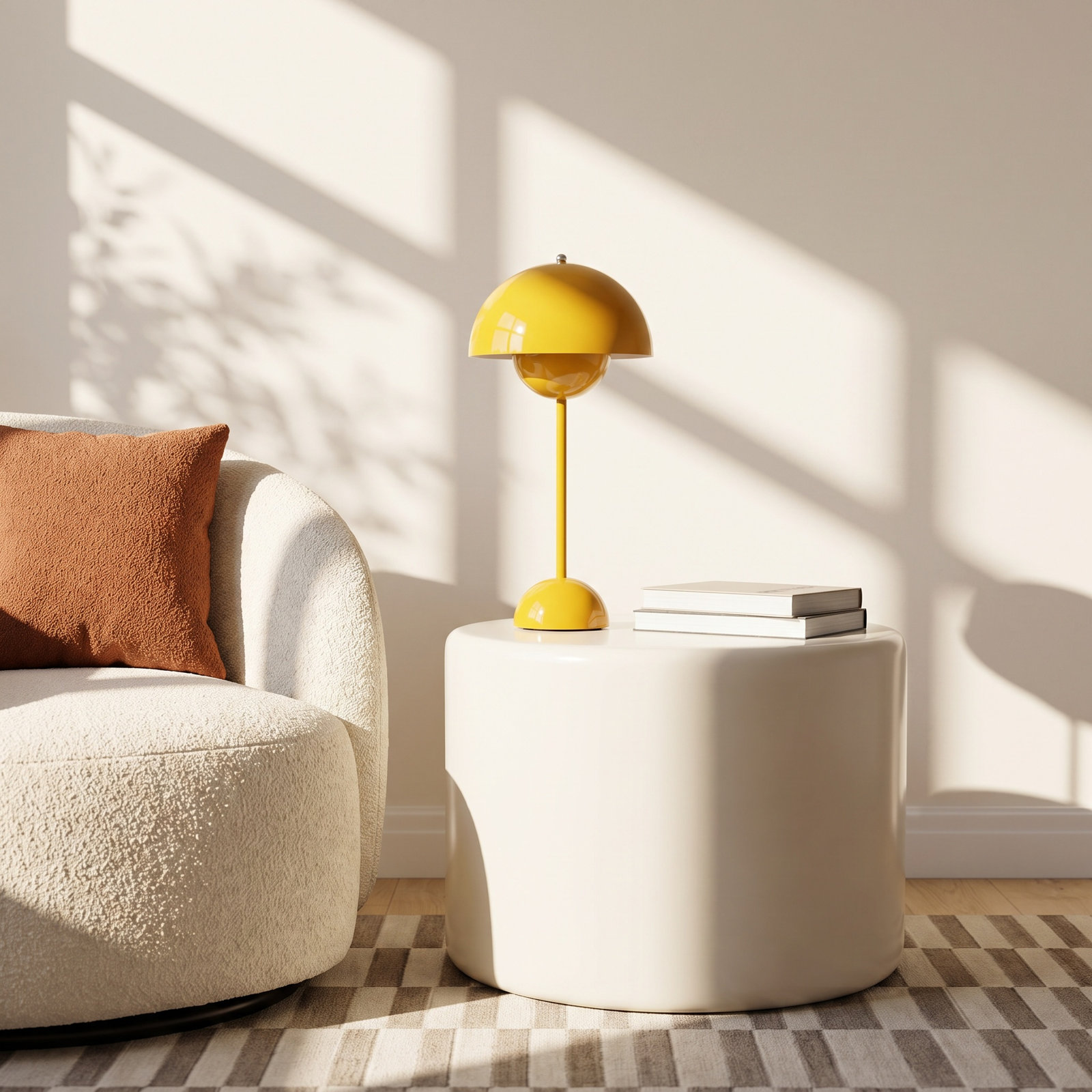 Brunilde Adjustable Metal Table Lamp, Yellow, Yellow