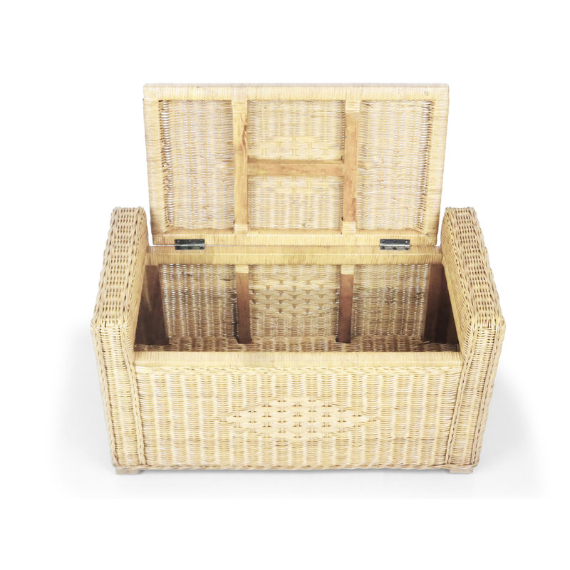 Adero 32" Wide Rectangle Storage Ottoman, Natural