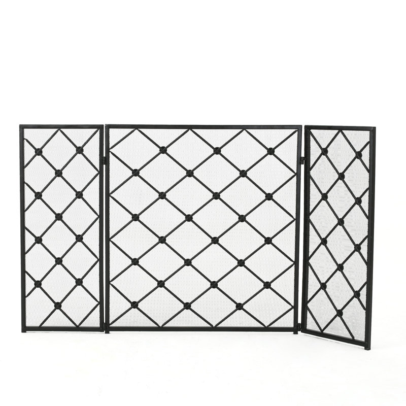 Prater Iron Fireplace Screen, Black