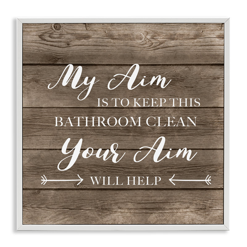Votre but Propreté de la toilette Conceptions CAO amusantes, H 12 po x l 12 po, Giclée encadrée blanc bord de mer