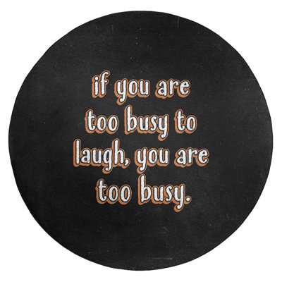 Tapis en chenille de polyester de style tableau noir «Make Time For Laughter»