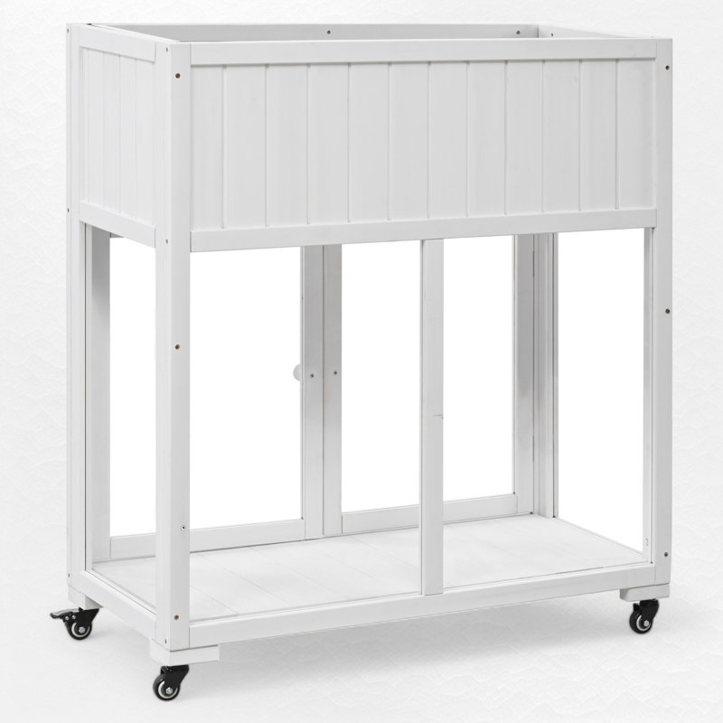 Cold Frame Greenhouse With Wheels For Outdoor Indoor Use, White