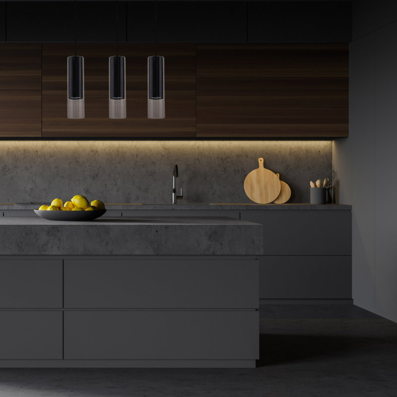 3 - Light Cylinder Pendant, Black