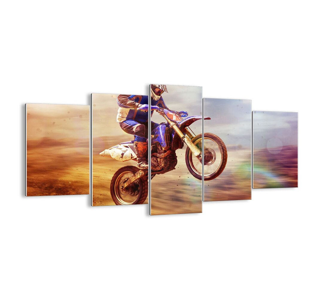 5-tlg. Glasbilder-Set - Fotografie „Motorcycle Dizziness”