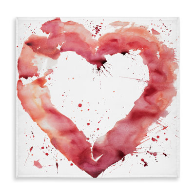 Watercolor Heart Shapes Pink Tablecloth | Indoor/Outdoor Decor