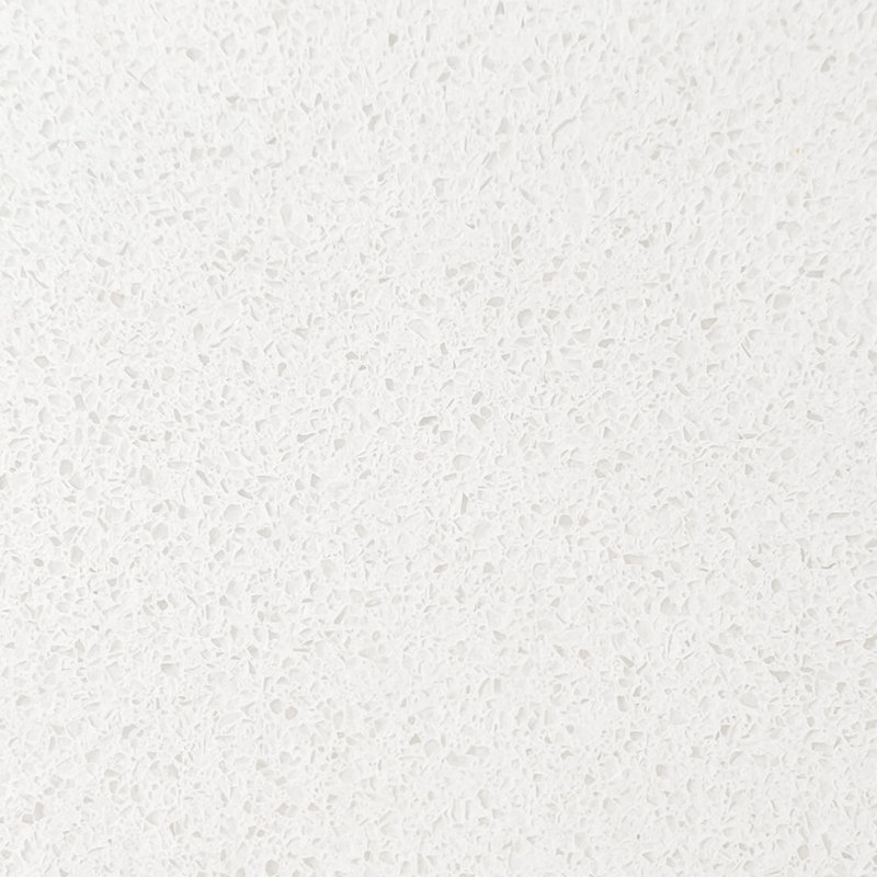 Dessus de meuble-lavabo en quartz 73 po avec lavabo double et dosseret blanc neige, Blanc neige