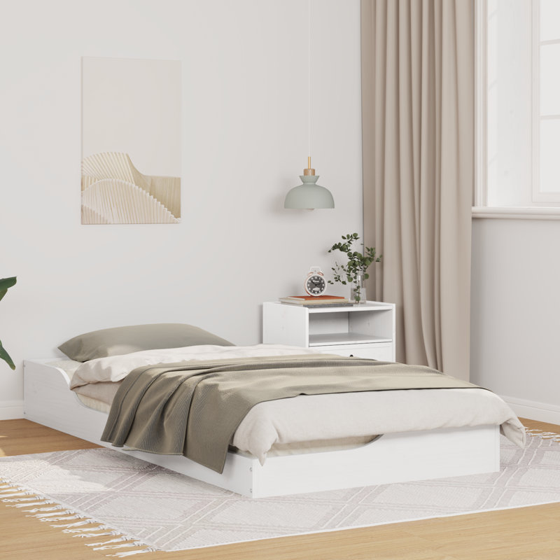 Solid Wood Bed, Small Single (2'6), White