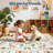 Washable Rugs for Living Room, Floral Animal Print Area Rug with Non Slip Backing, Low Pile & Stain Resistant Botanical Soft Accent Carpet for Dining Room, Under Table, Bedroom, Nursery-1098794489-1098392651