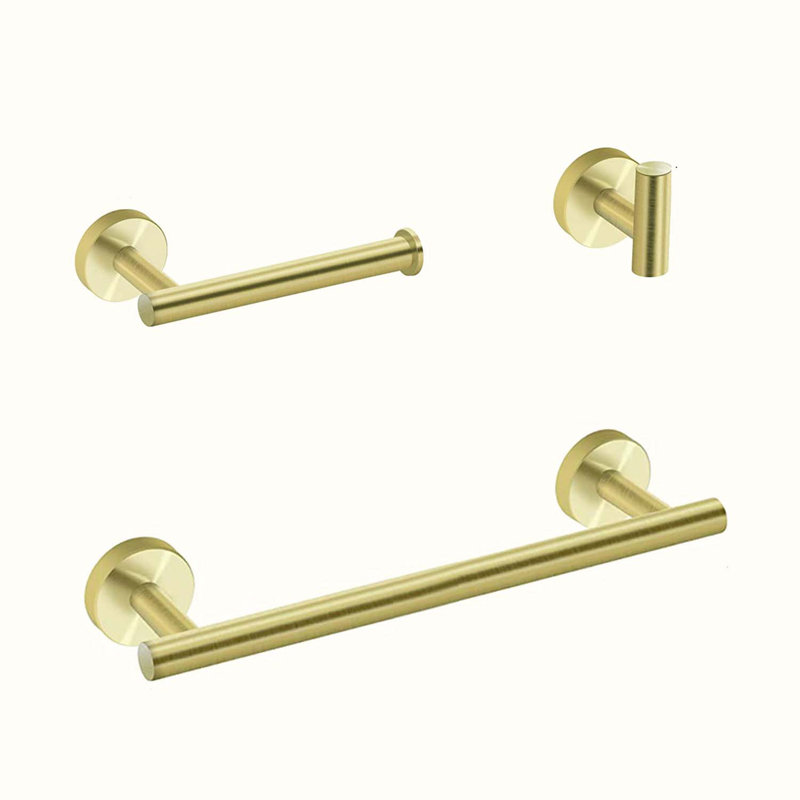 3 - Piece Bathroom Hardware Set, Brushed Gold