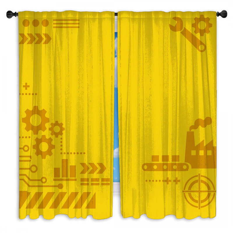 Rideaux obscurcissant et industriel obscurcissant jaune industriel - 2 panneaux, 40in x 82in - 2 panels, Sheer