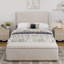 Structure de lit tapissier avec repose-pieds Corduroy-104832206-104832207