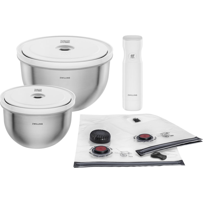 ZWILLING Fresh & Save BOWLS 9-Pc Stainless Steel Vacuum Bowl Starter Set